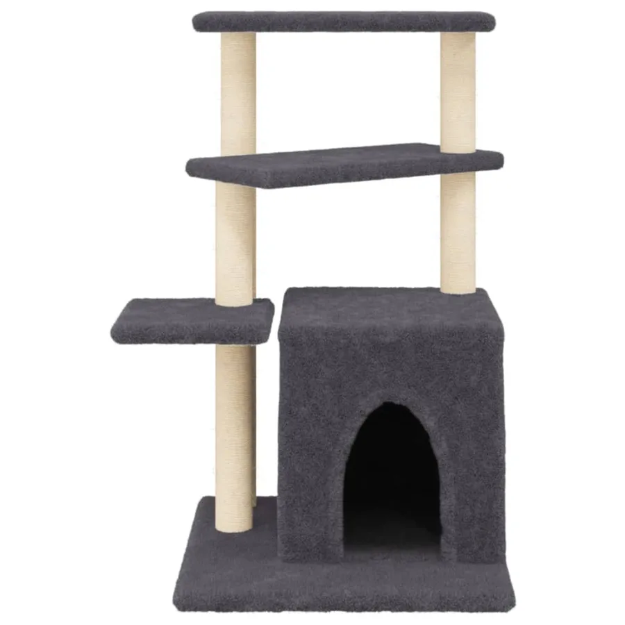 Arbre à chat avec griffoirs en sisal gris foncé 83,5 cm - 4