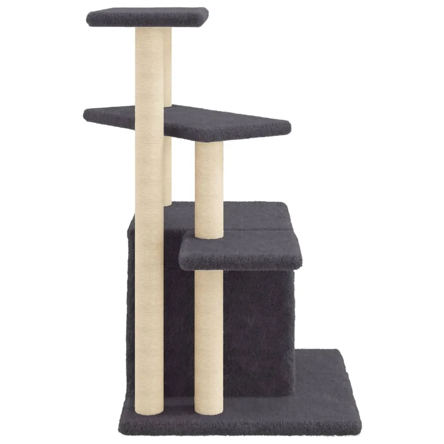 Arbre à chat avec griffoirs en sisal gris foncé 83,5 cm - 5
