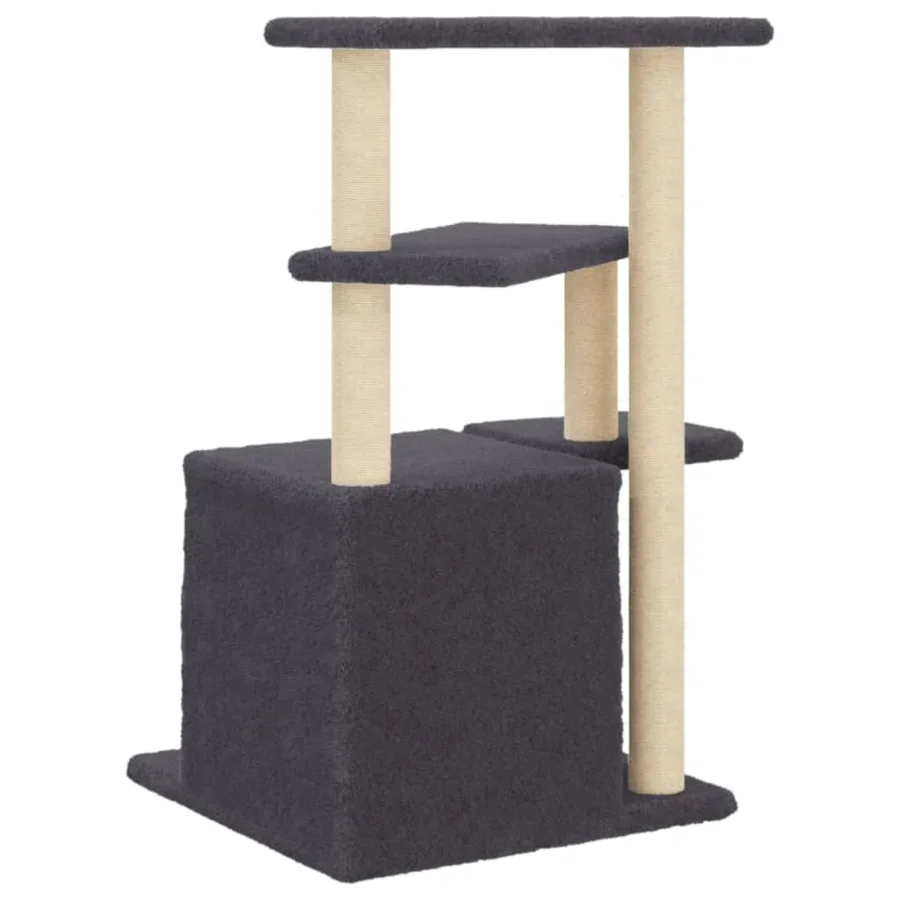 Arbre à chat avec griffoirs en sisal gris foncé 83,5 cm - 6