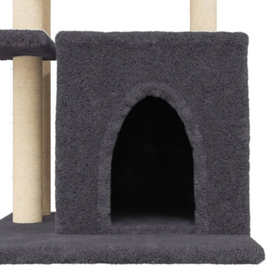 Arbre à chat avec griffoirs en sisal gris foncé 83,5 cm - 7