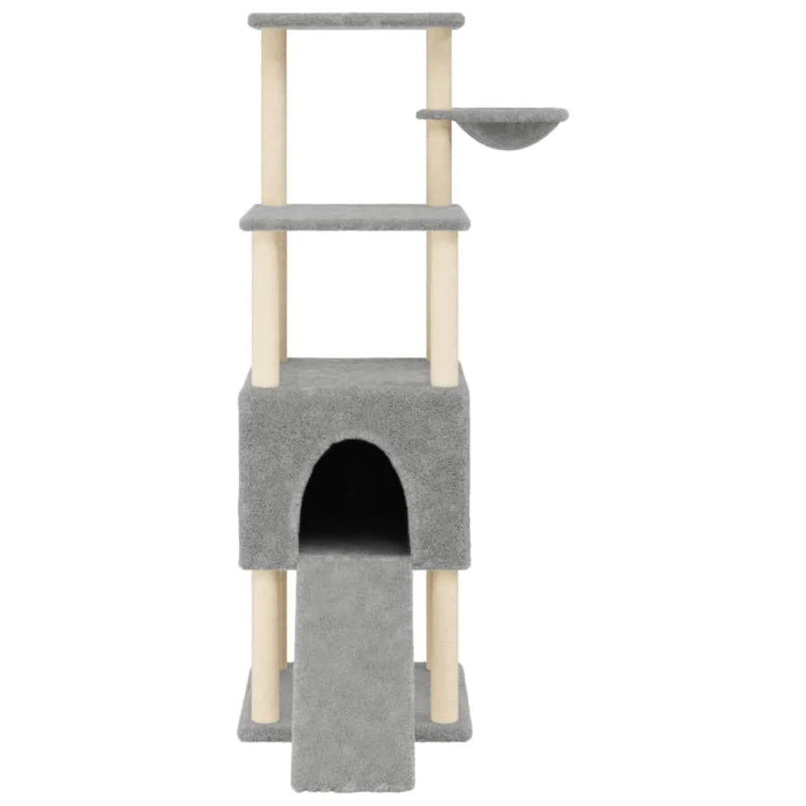 Arbre à chat avec griffoirs en sisal Gris clair 153 cm - 4
