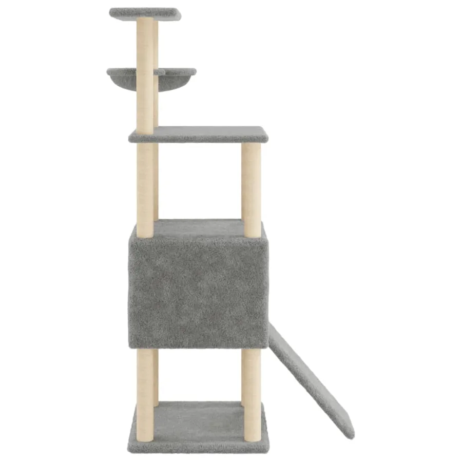 Arbre à chat avec griffoirs en sisal Gris clair 153 cm - 5