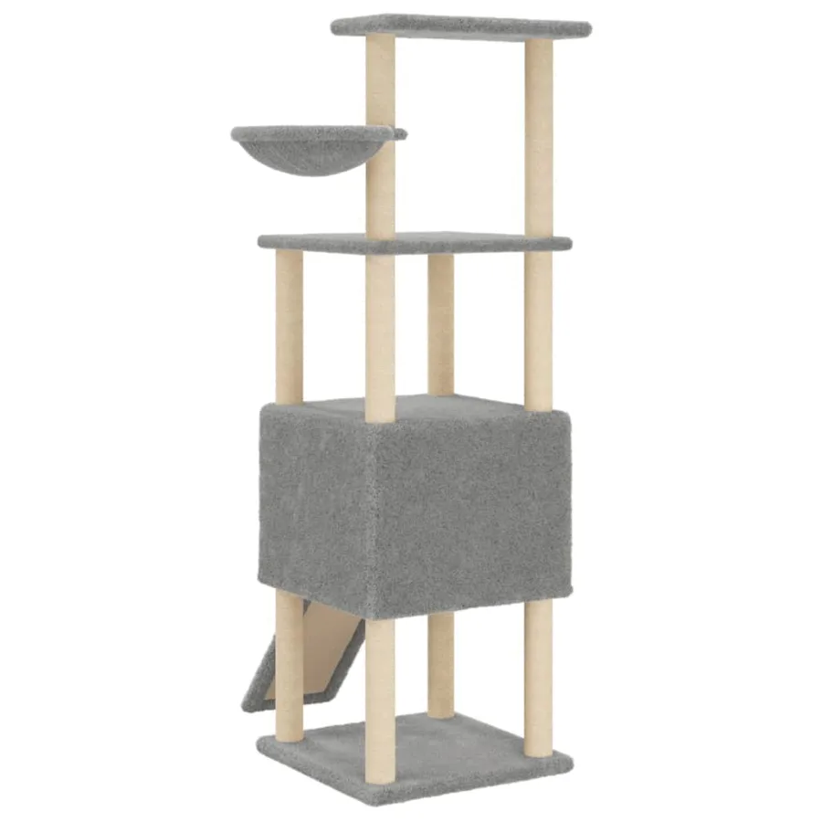 Arbre à chat avec griffoirs en sisal Gris clair 153 cm - 6