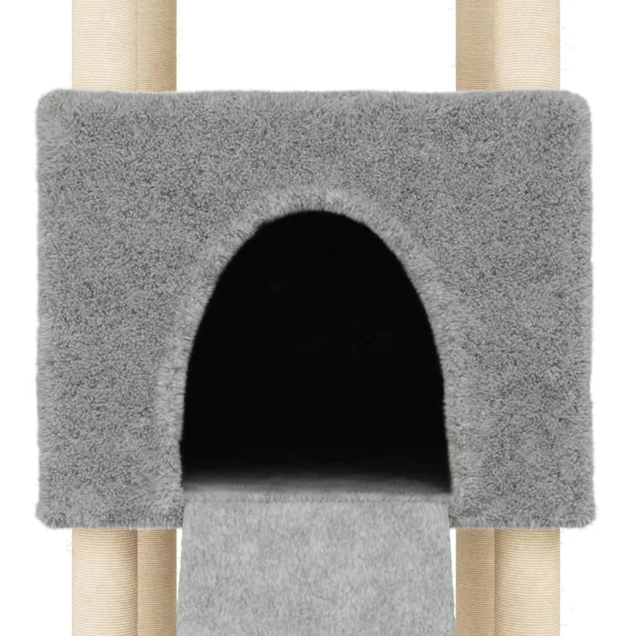 Arbre à chat avec griffoirs en sisal Gris clair 153 cm - 7