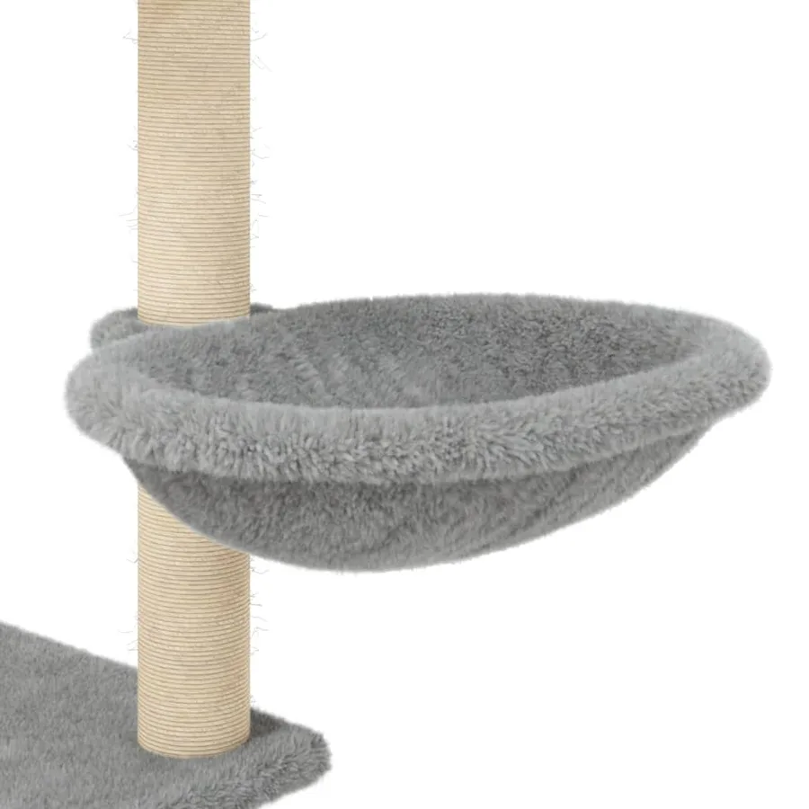 Arbre à chat avec griffoirs en sisal Gris clair 153 cm - 8