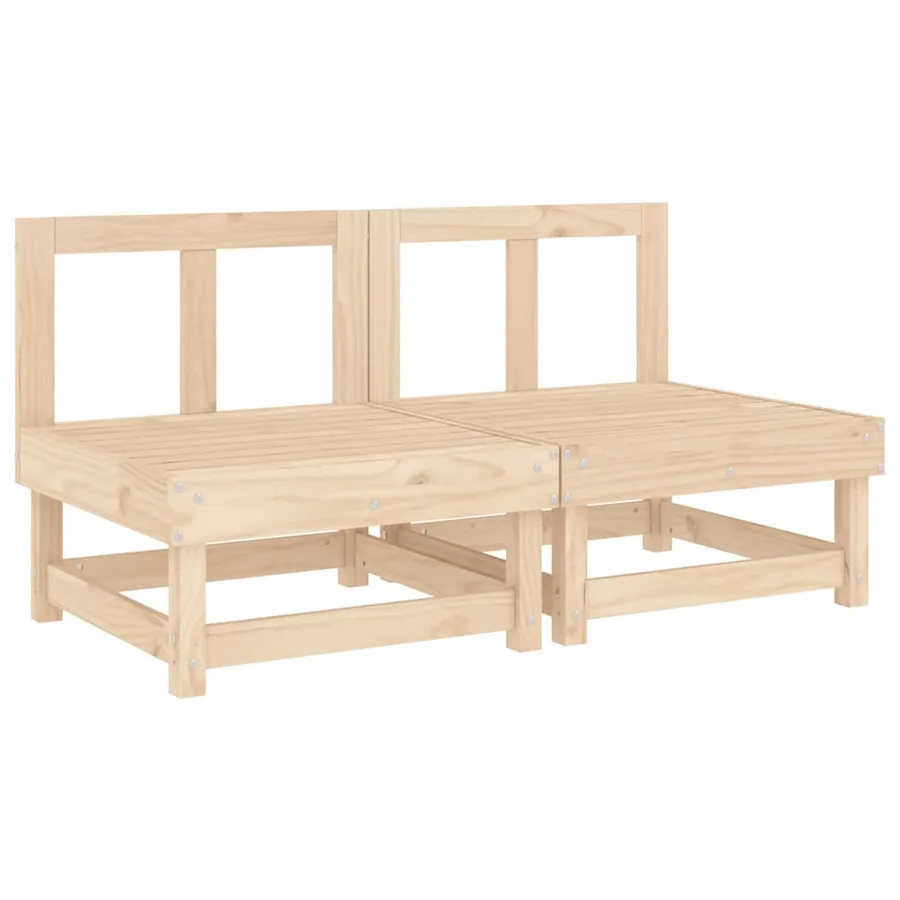 Canapés centraux de jardin 2 pcs bois de pin massif - 2