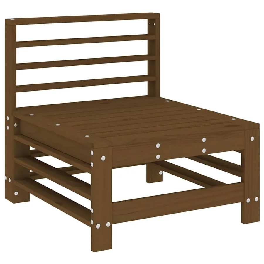 Canapés centraux de jardin 2 pcs marron miel bois de pin solide - 3