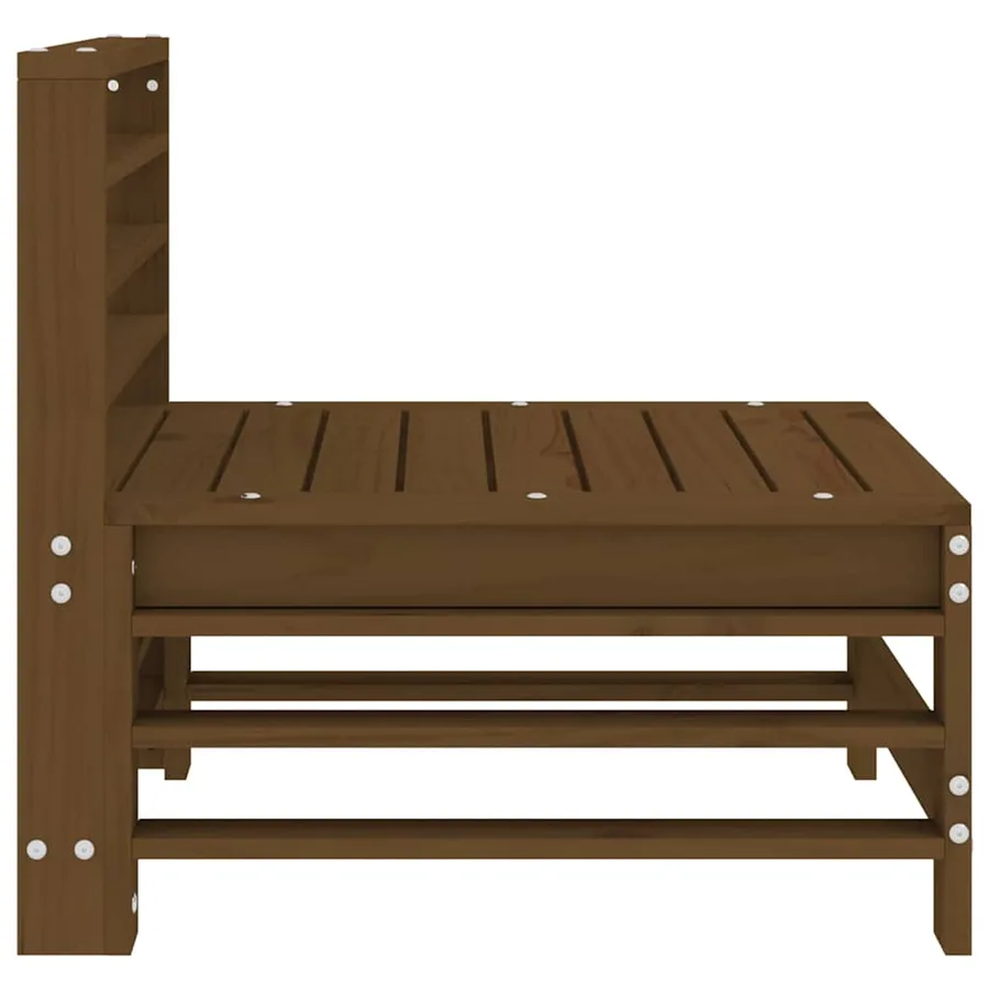 Canapés centraux de jardin 2 pcs marron miel bois de pin solide - 6
