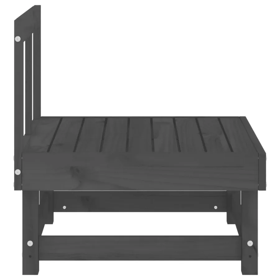 Canapés centraux de jardin 2 pcs gris bois de pin massif - 6