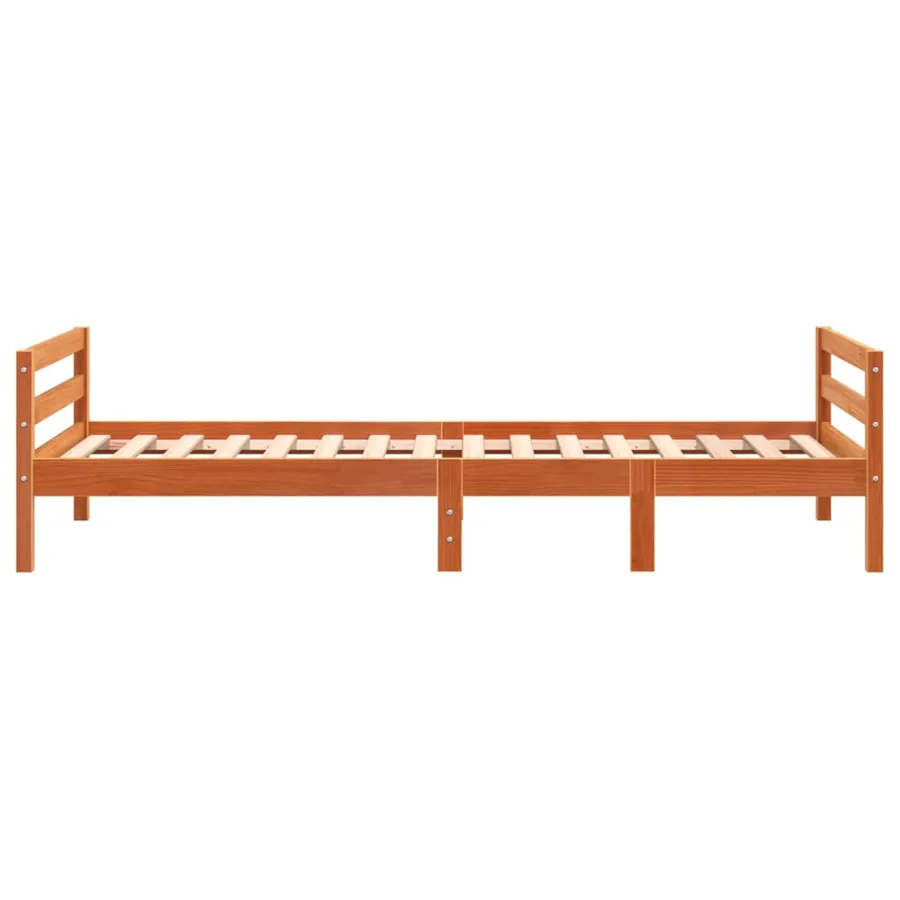 Cadre de lit sans matelas cire marron 90x200 cm bois pin massif - 5