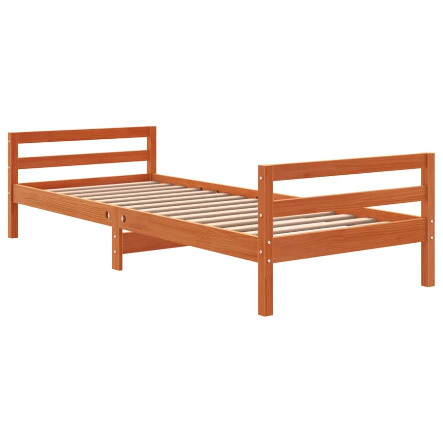 Cadre de lit sans matelas cire marron 90x200 cm bois pin massif - 6