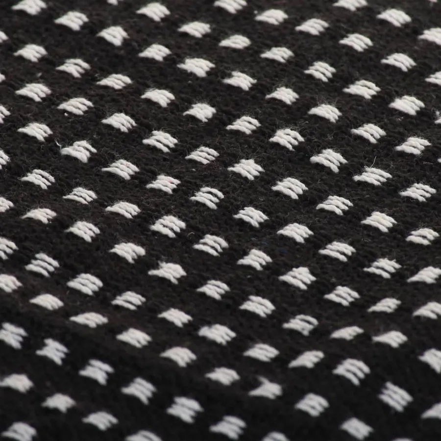 Couverture coton à carrés 220x250 cm Noir - 6