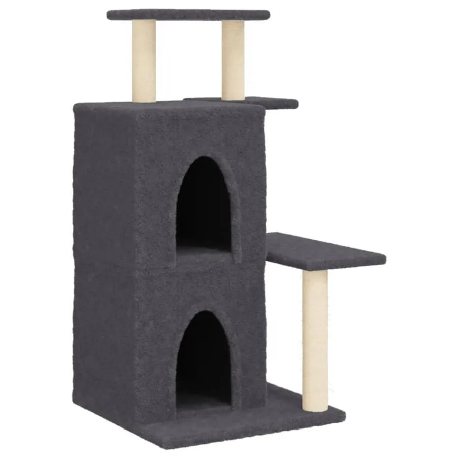 Arbre à chat avec griffoirs en sisal gris foncé 97 cm - 2