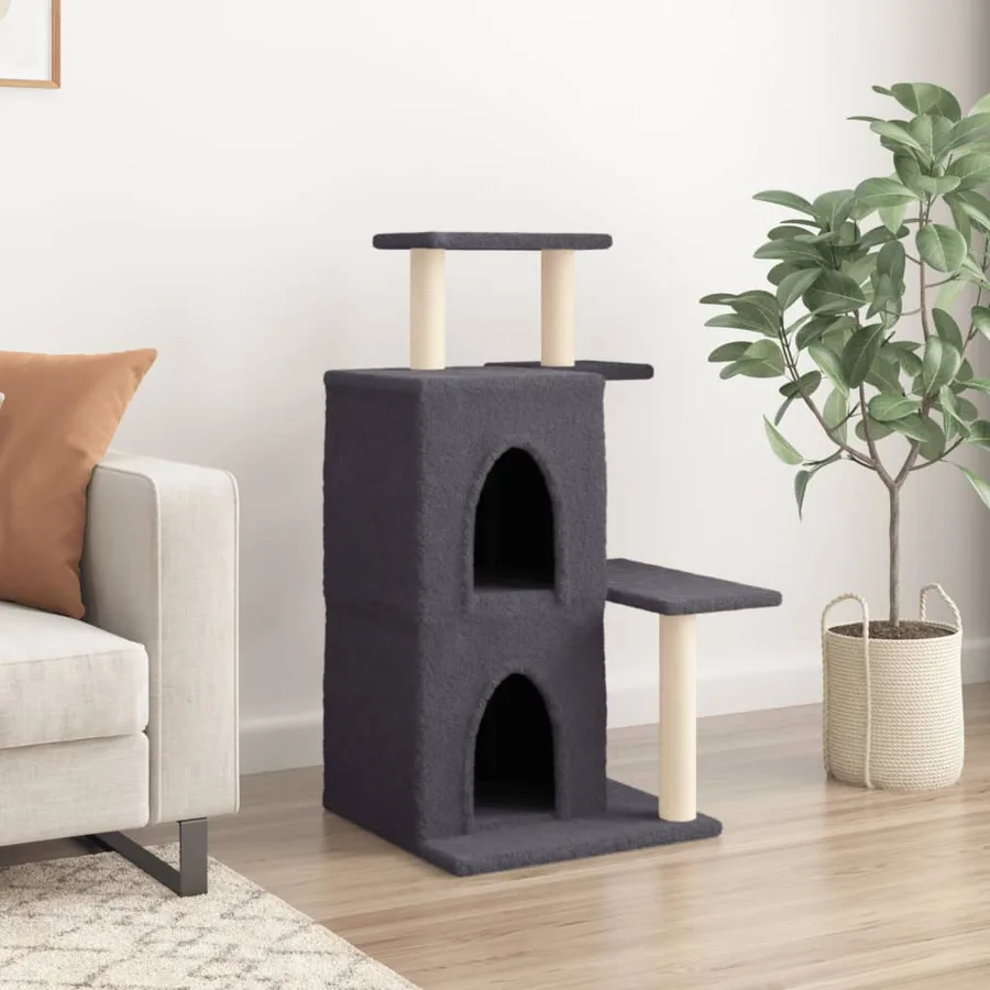 Arbre à chat avec griffoirs en sisal gris foncé 97 cm - 3