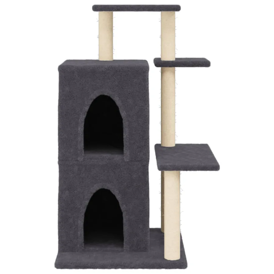 Arbre à chat avec griffoirs en sisal gris foncé 97 cm - 4