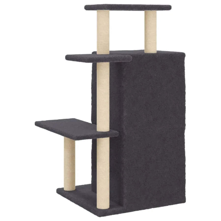 Arbre à chat avec griffoirs en sisal gris foncé 97 cm - 6