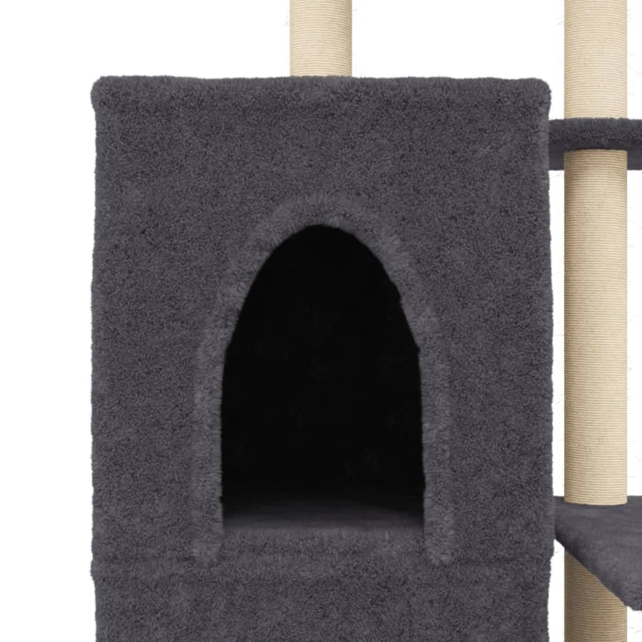 Arbre à chat avec griffoirs en sisal gris foncé 97 cm - 7