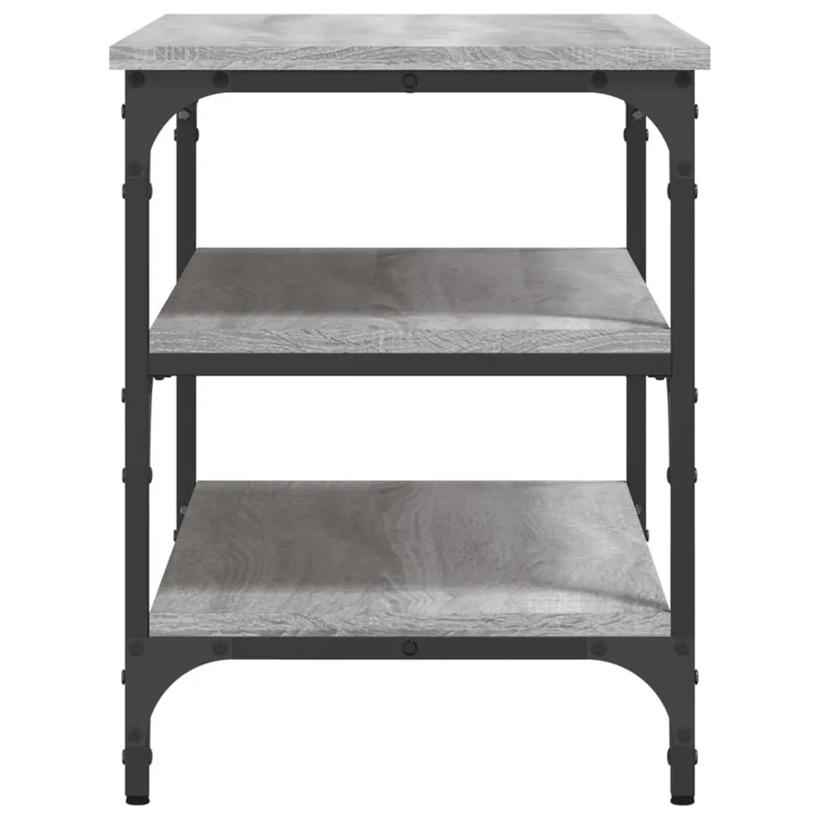 Banc à chaussures sonoma gris 70x38,5x49 cm bois d'ingénierie - 6