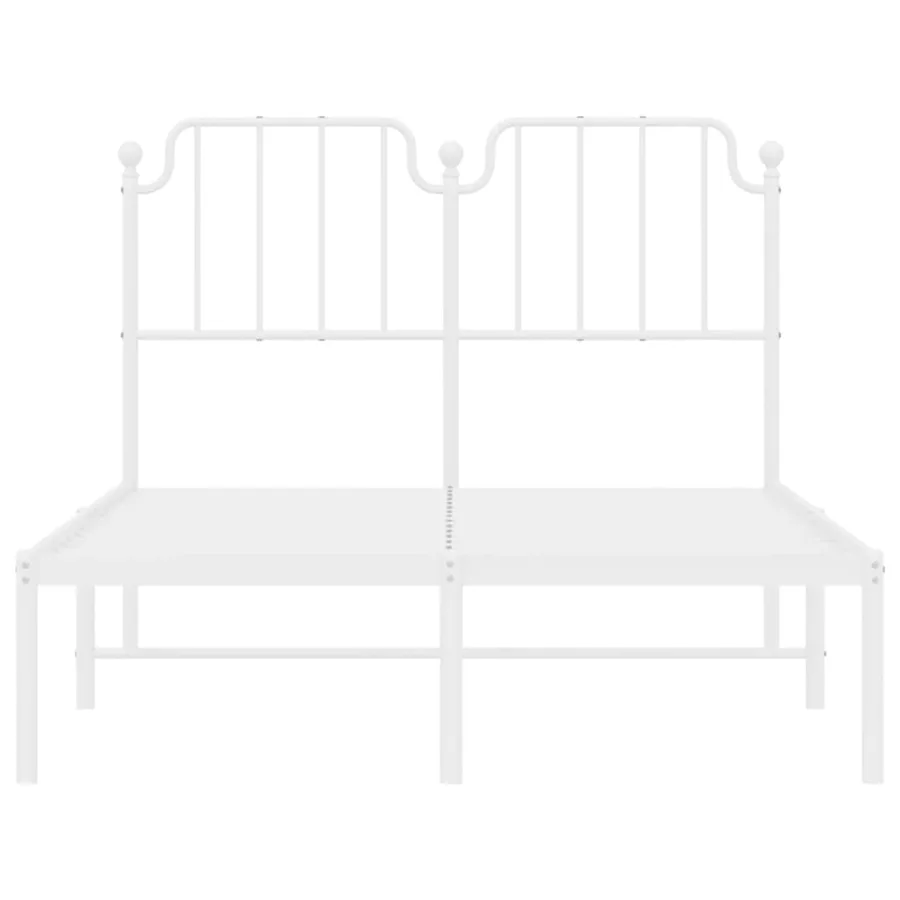Cadre de lit métal sans matelas et tête de lit blanc 120x200 cm - 5
