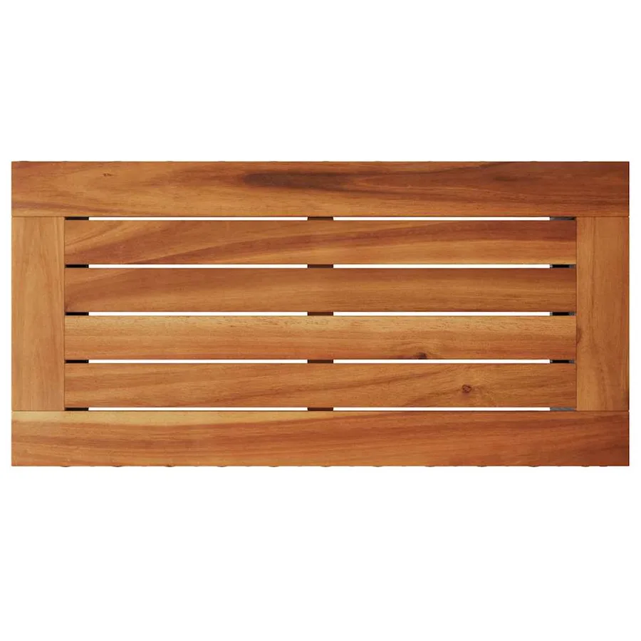 Table d'appoint de jardin avec plateau en bois noir 58 x 27,5 x 55 cm en résine tressée - 8