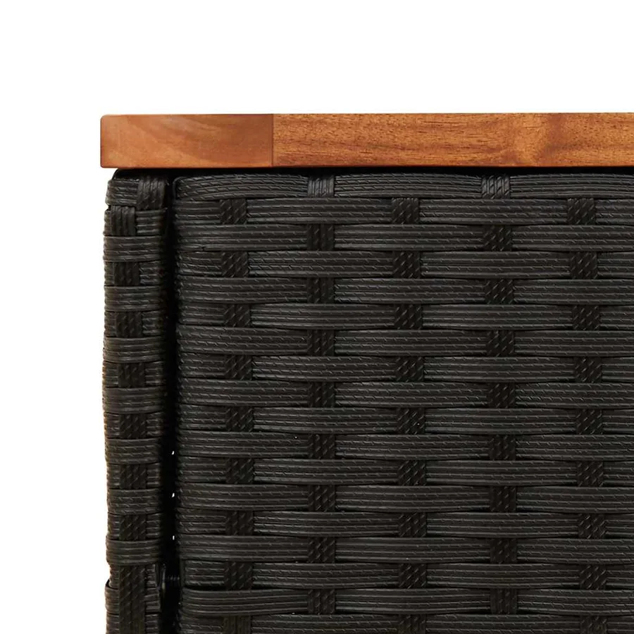 Table d'appoint de jardin avec plateau en bois noir 58 x 27,5 x 55 cm en résine tressée - 9