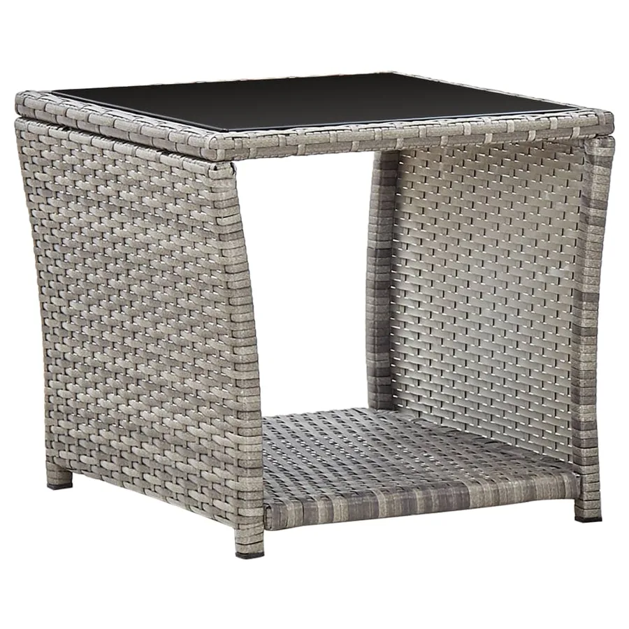 Ensemble à manger de jardin 3 pcs coussins gris résine tressée - 3