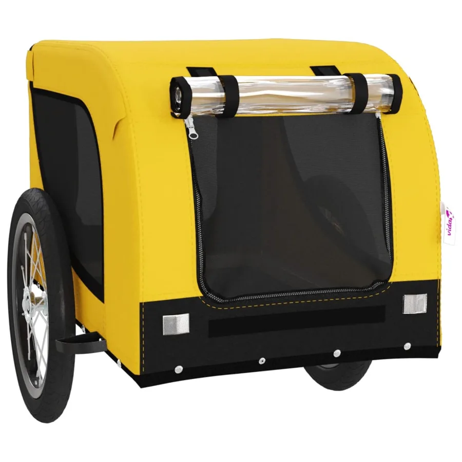 Remorque de vélo pour animaux de compagnie jaune et noir - 3