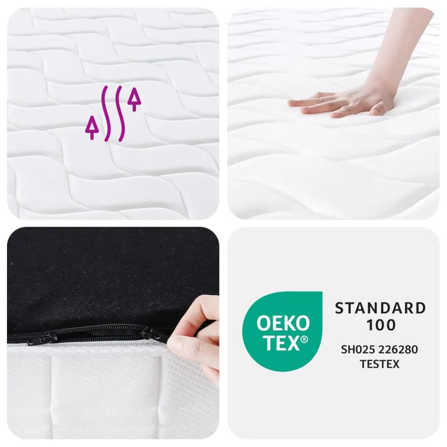 Matelas à ressorts ensachés dureté moyenne 70x200 cm - 8