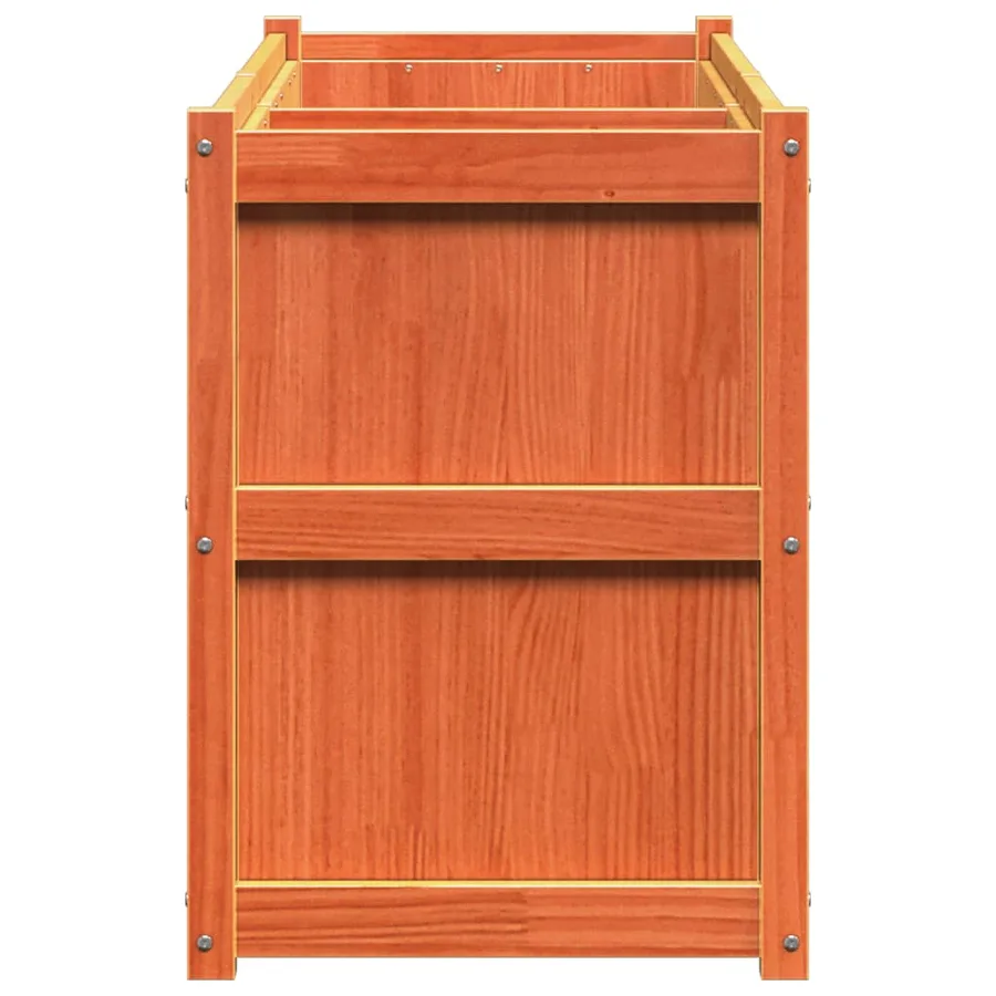 Jardinière cire marron 150x50x70 cm bois de pin massif - 6