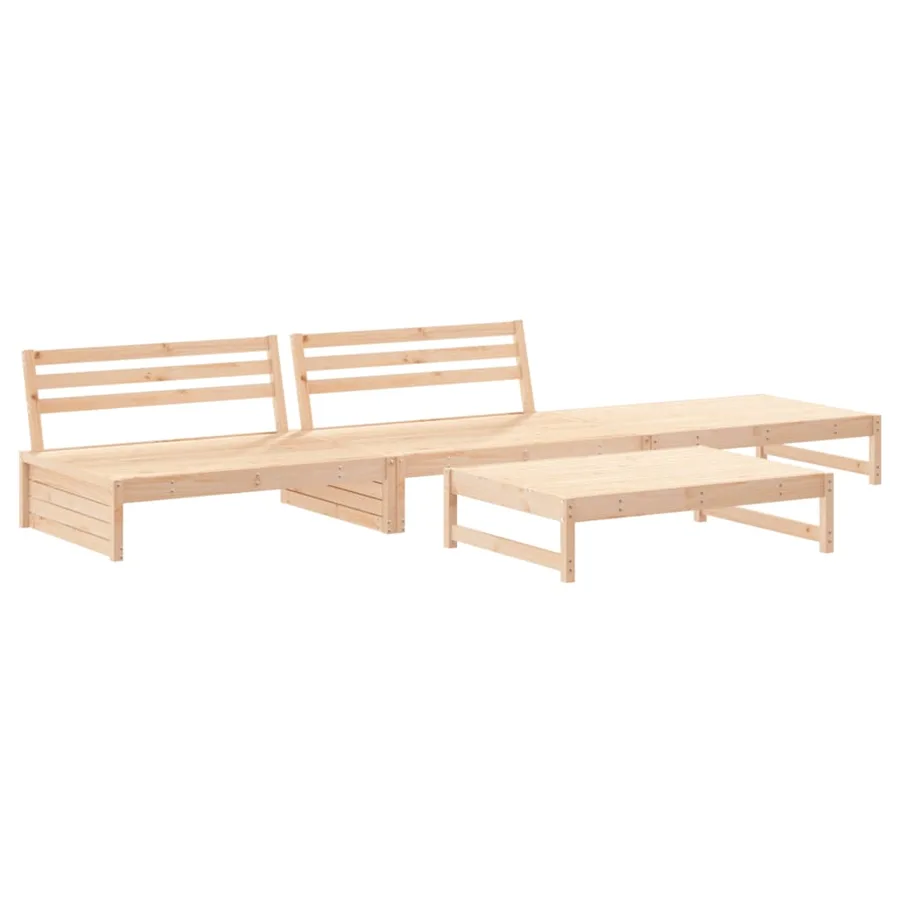 Salon de jardin 4 pcs bois massif de pin - 2