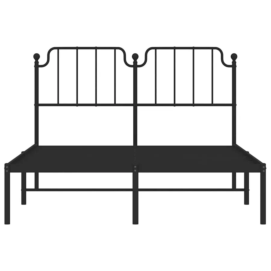 Cadre de lit métal sans matelas avec tête de lit noir 135x190cm - 6