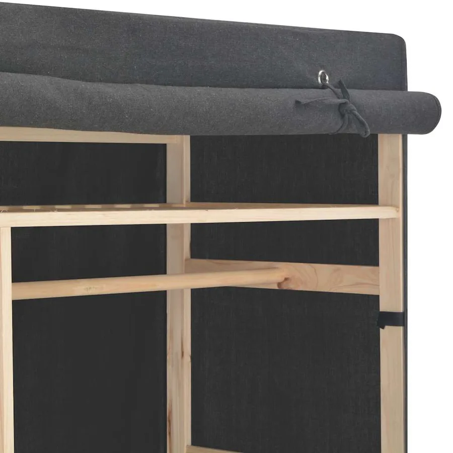 Garde-robe Gris 110 x 40 x 170 cm Tissu - 4