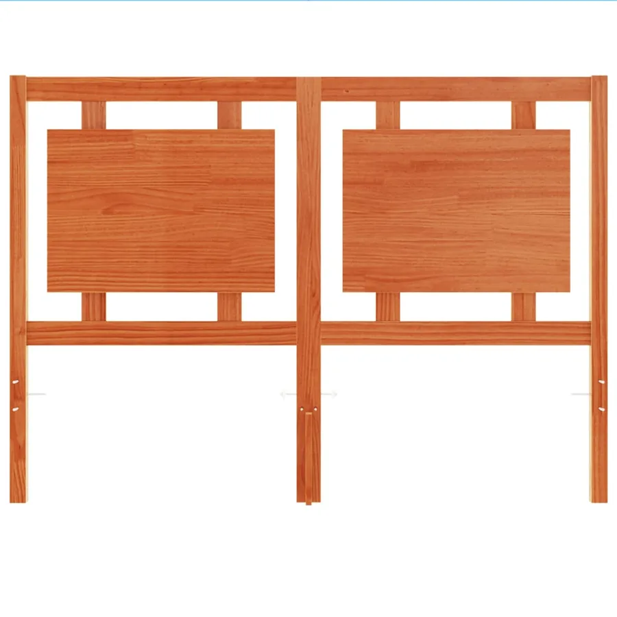 Tête de lit cire marron 135 cm bois massif de pin - 4