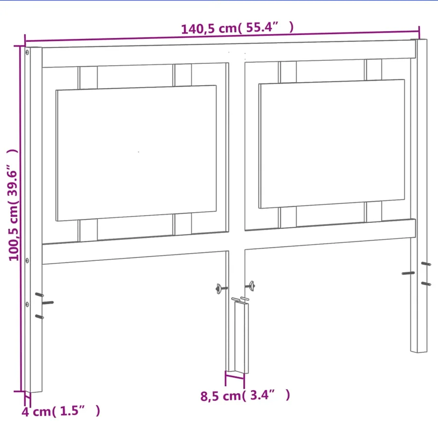 Tête de lit cire marron 135 cm bois massif de pin - 9
