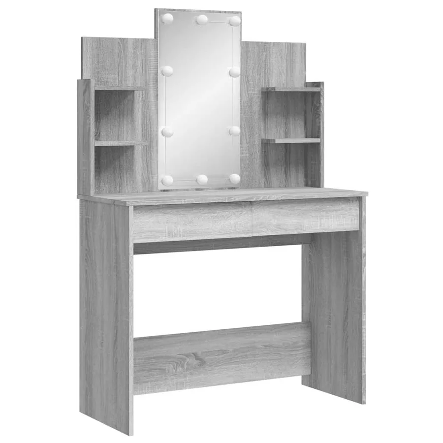Coiffeuse avec lumières LED sonoma gris 96x40x142 cm - 3