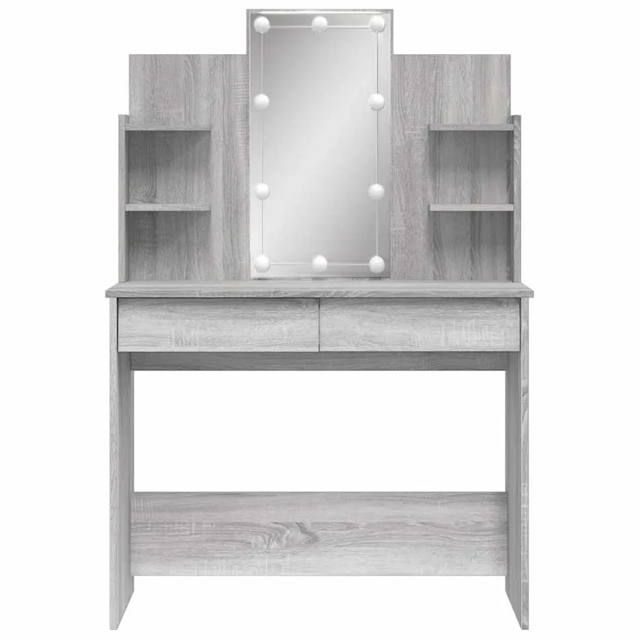 Coiffeuse avec lumières LED sonoma gris 96x40x142 cm - 5
