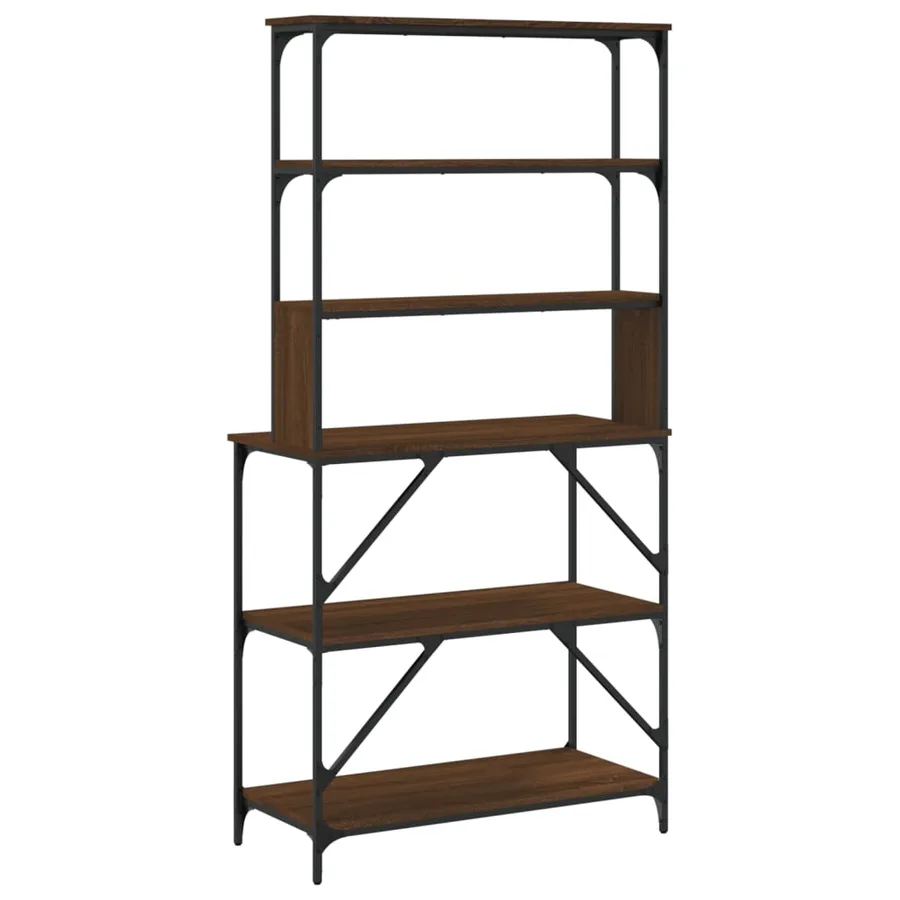 Support de boulanger à 6 niveaux chêne marron 90x40x180 cm - 6