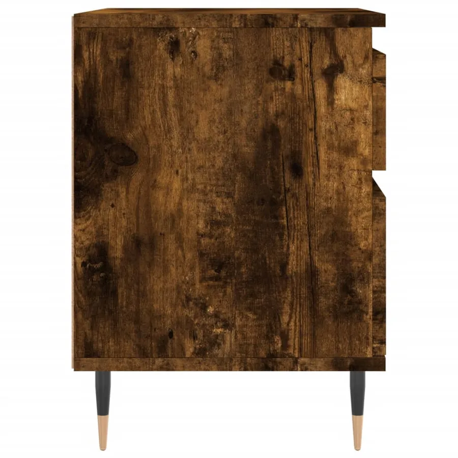 Tables de chevet 2 pcs chêne fumé 40x35x50 cm bois ingénierie - 7