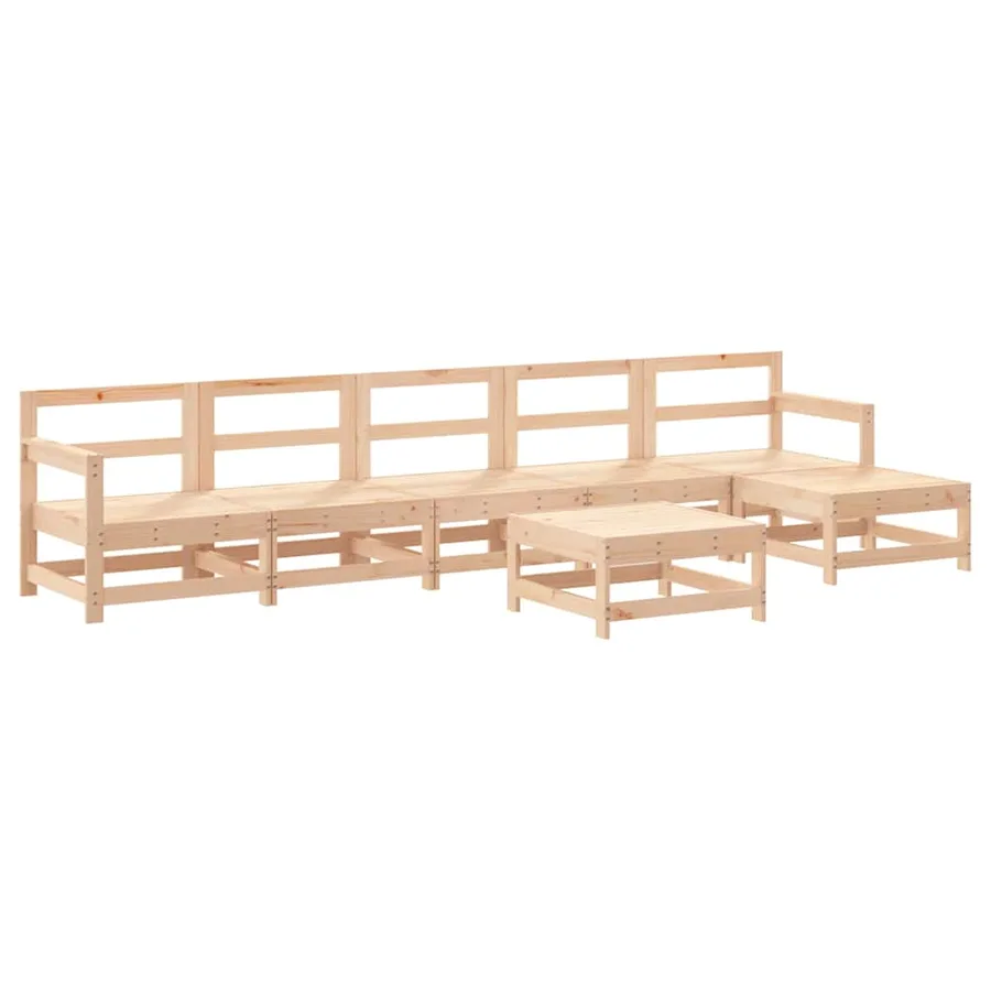 Salon de jardin 7 pcs Bois de pin massif - 2