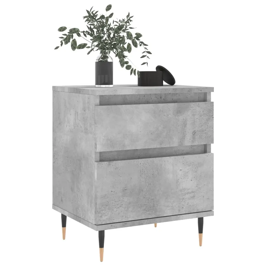 Tables de chevet 2 pcs gris béton 40x35x50 cm bois d’ingénierie - 4