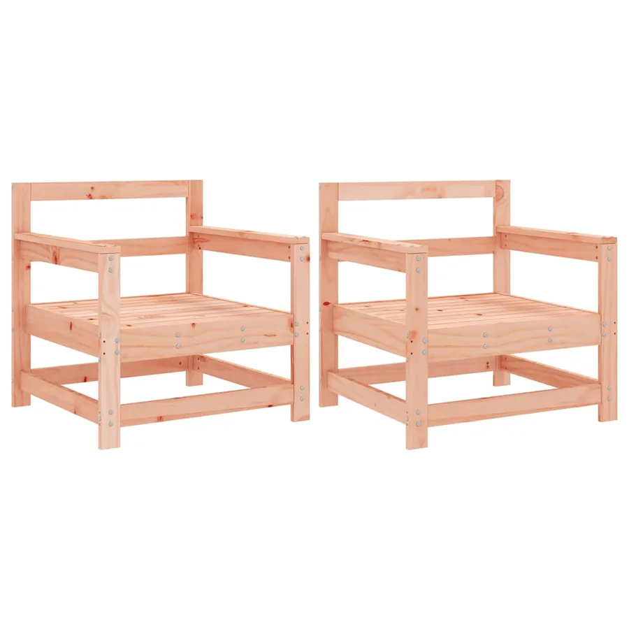 Chaises de jardin lot de 2 cm bois massif douglas - 2