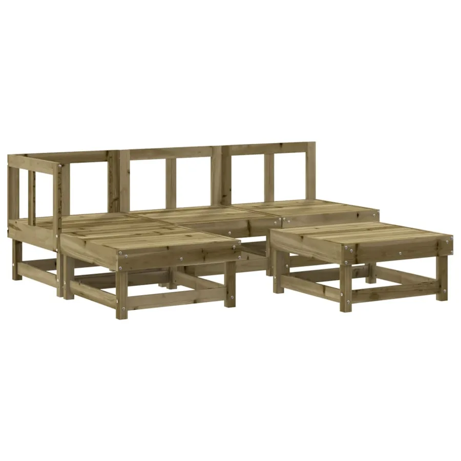 Salon de jardin 5 pcs bois de pin imprégné - 2