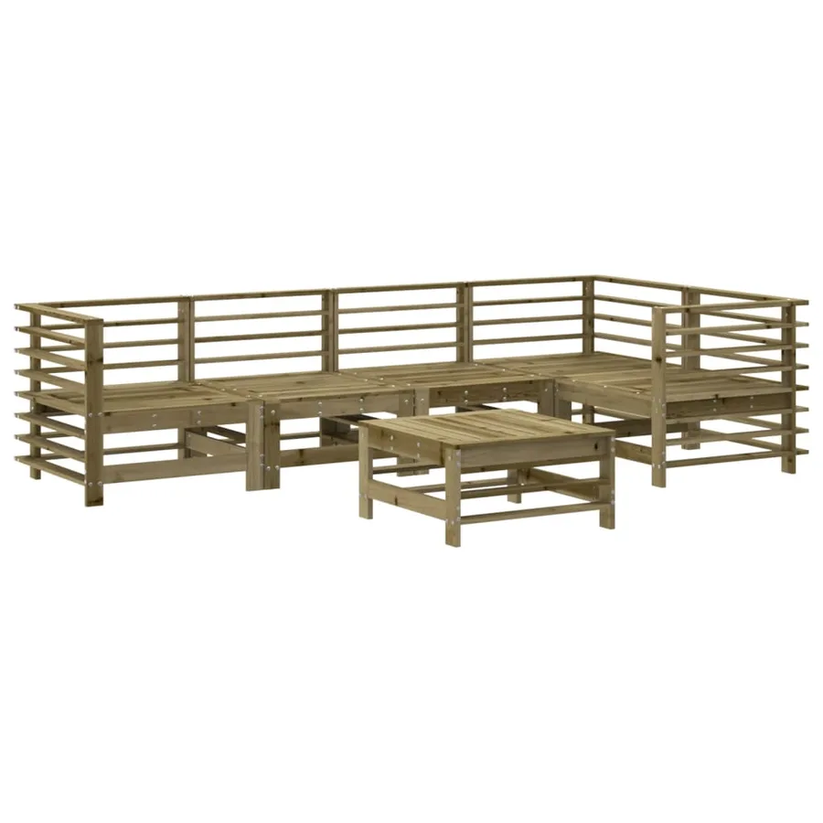 Salon de jardin 6 pcs bois de pin imprégné - 2