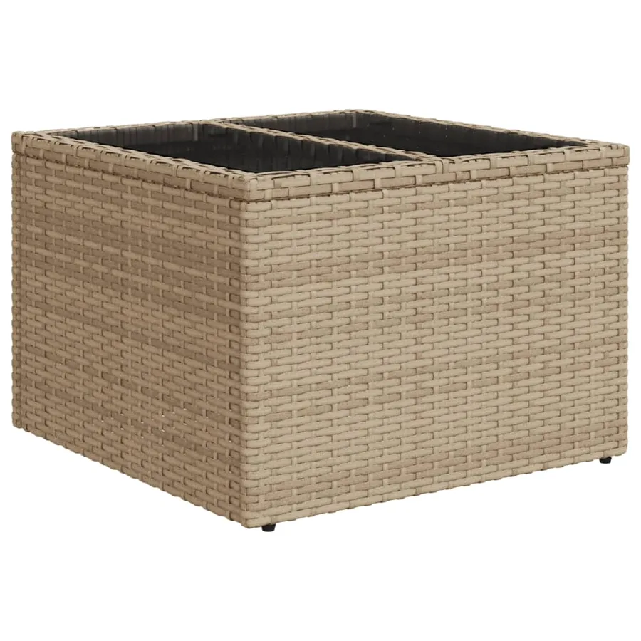 Salon de jardin 11 pcs avec coussins beige résine tressée - 5