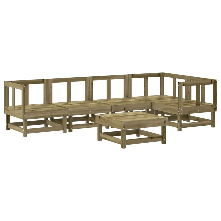 Salon de jardin 6 pcs bois de pin imprégné - 2