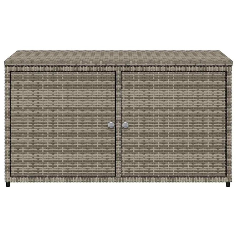 Armoire de rangement jardin gris 110x55x60,5 cm résine tressée - 6