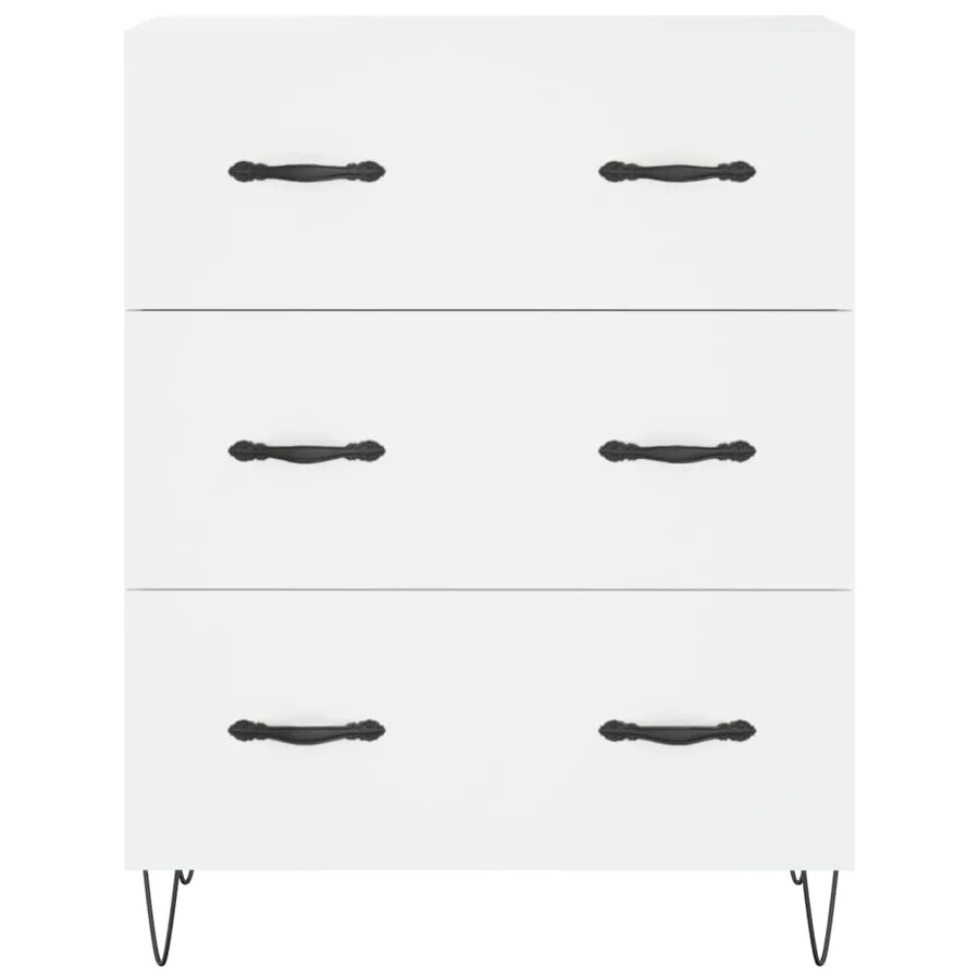 Buffet haut Blanc 69,5x34x180 cm Bois d'ingénierie - 8