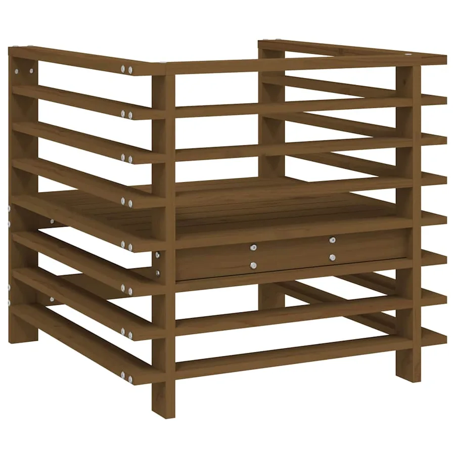 Chaises de jardin lot de 2 marron miel bois massif de pin - 5