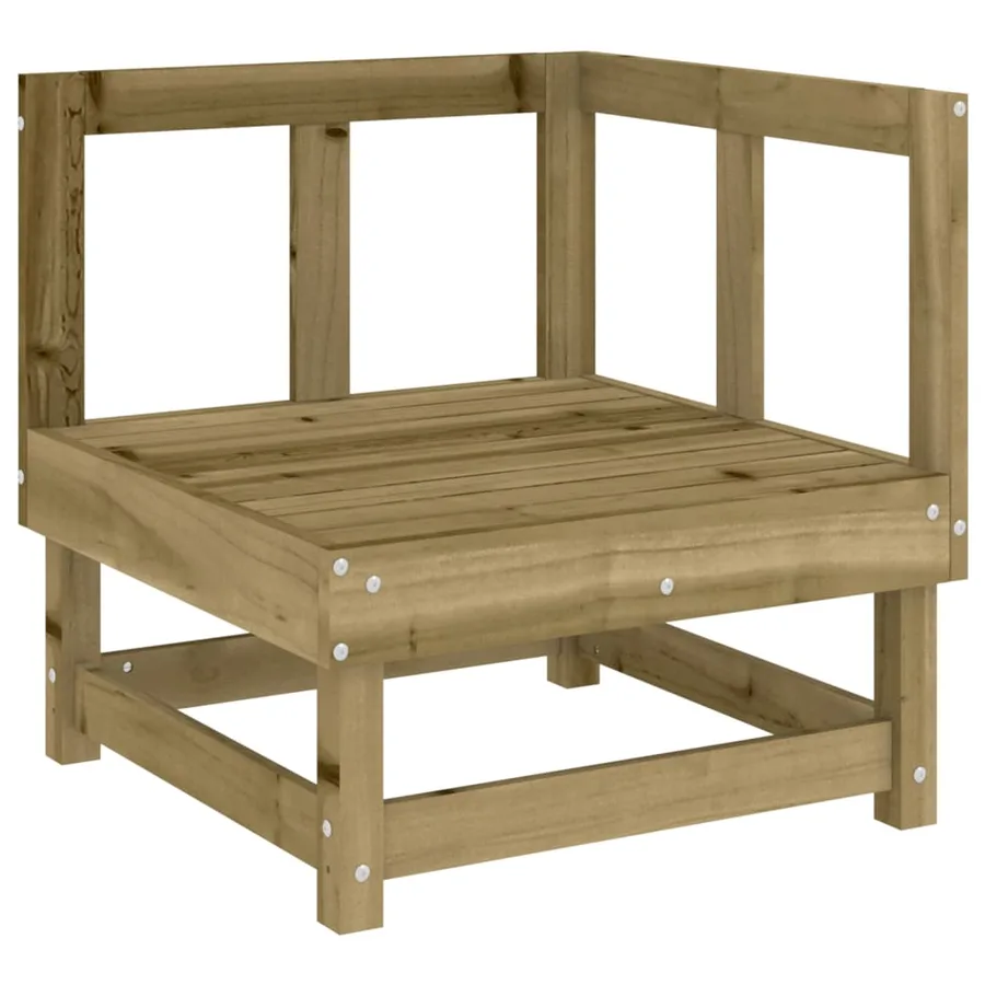 Canapé d'angle de jardin bois de pin imprégné - 2