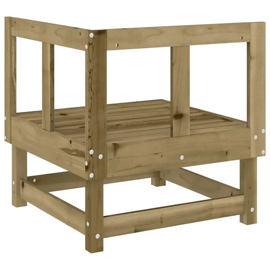 Canapé d'angle de jardin bois de pin imprégné - 4